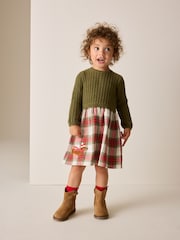 Green Sausage Dog Embroidered Knitted Dress (3mths-7yrs) - Image 1 of 9
