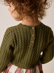Green Sausage Dog Embroidered Knitted Dress (3mths-7yrs) - Image 4 of 9