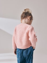 ピンク - Bow Embroidered Cardigan (3mths-7yrs) - 画像 2 / 9