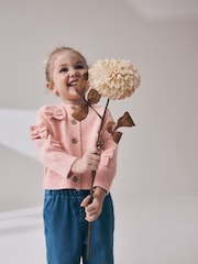 ピンク - Bow Embroidered Cardigan (3mths-7yrs) - 画像 4 / 9