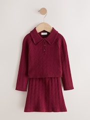 בורדו - Collared Jumper And Skirt Set (3mths-7yrs) - תמונה 5 מתוך 8