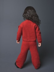红色 - Bow Embroidered Cardigan and Trousers Set (3mths-7yrs) - 图片2 / 7