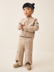 Oatmeal Rainbow Spot Cardigan and Trousers Set (3mths-7yrs) - Image 2 of 4