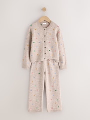 Oatmeal Rainbow Spot Cardigan and Trousers Set (3mths-7yrs) - Image 7 of 9