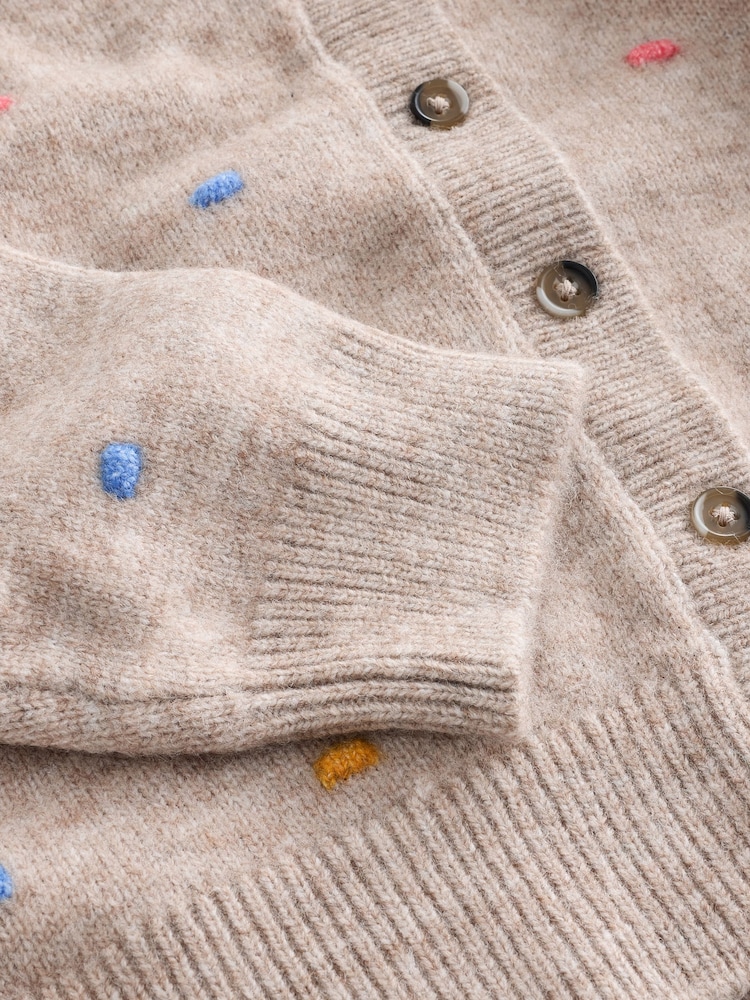Oatmeal Rainbow Spot Cardigan and Trousers Set (3mths-7yrs) - Image 9 of 9 Oatmeal Rainbow Spot Cardigan and Trousers Set (3mths-7yrs) - Image 9 of 9