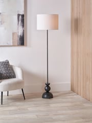 Pacific Grey Vala Metal Textured Effect Ball Floor Lamp - Image 1 of 6