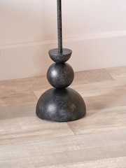 Pacific Grey Vala Metal Textured Effect Ball Floor Lamp - Image 2 of 6