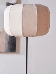 Pacific Black Oscar Metal and Linen Structured Floor Lamp - Image 4 of 6