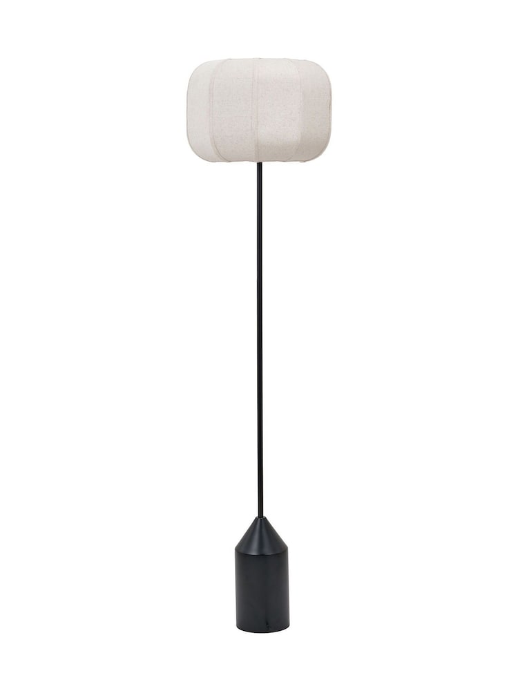 Pacific Black Oscar Metal and Linen Structured Floor Lamp - Image 6 of 6