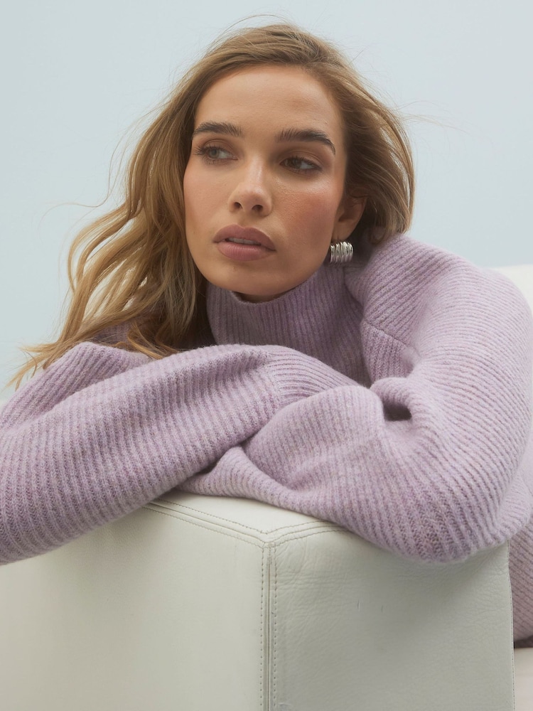 River Island Pink Funnel Neck Jumper - Image 4 of 4 River Island Pink Funnel Neck Jumper - Image 4 of 4