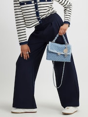 River Island Blue Tailored Interlock Trousers - Image 1 of 4