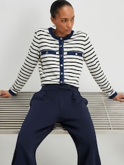 River Island Blue Tailored Interlock Trousers - Image 4 of 4