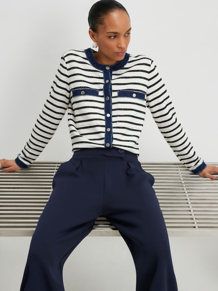 River Island Blue Tailored Interlock Trousers - Image 4 of 4