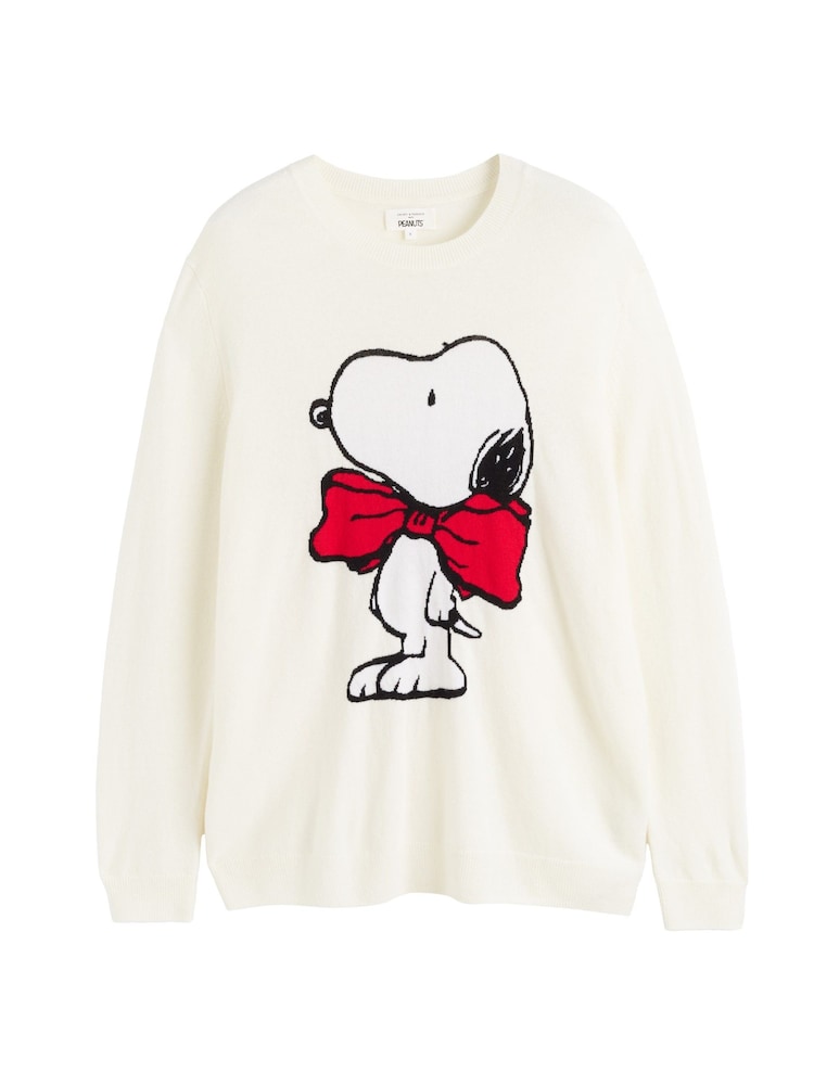 Chinti & Parker Cream Wool-Cashmere Bow Tie Snoopy Sweater - Image 4 of 4 Chinti & Parker Cream Wool-Cashmere Bow Tie Snoopy Sweater - Image 4 of 4