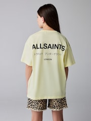 smALLSAINTS Light Yellow Oversized Underground Crew Neck T-Shirt - Image 3 of 10