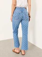 FatFace Kick Flare Blue Denim Straight Crop Jeans - Imagen 4 de 7