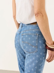 FatFace Kick Flare Blue Denim Straight Crop Jeans - Imagen 6 de 7