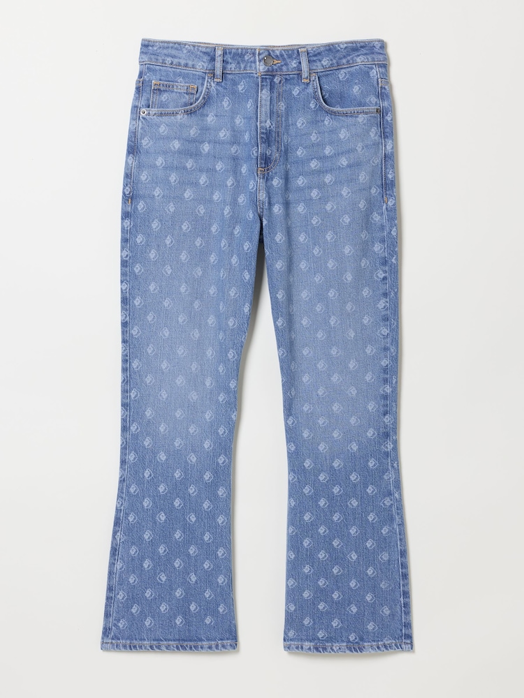 FatFace Kick Flare Blue Denim Straight Crop Jeans - Imagen 7 de 7