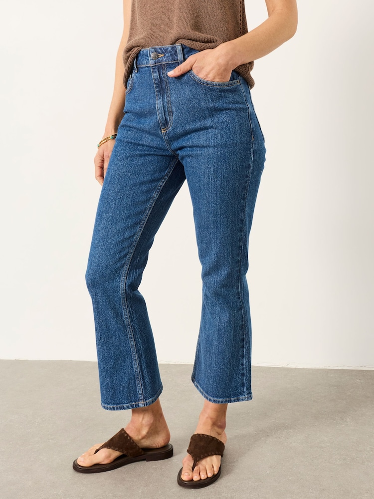 FatFace Laser Printed Straight Leg Crop Jeans - Imagen 1 de 6