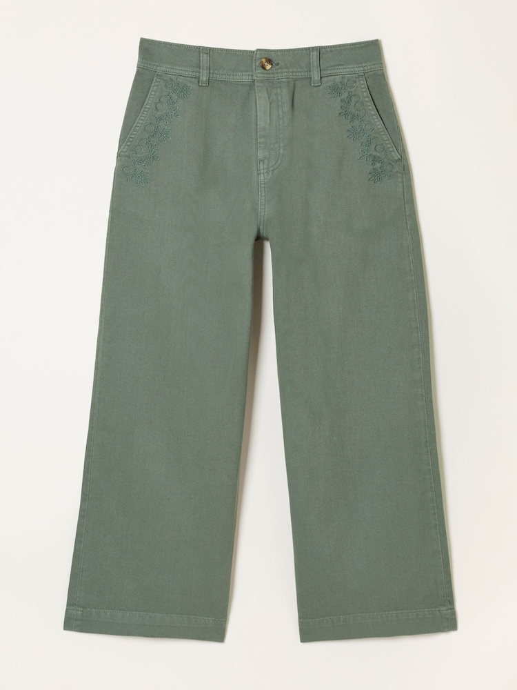 FatFace Broderade Croppad Breda Byxor - Bild 6 av 6