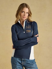 Joules Official Burghley Navy Long Sleeve Active Top - Image 1 of 10