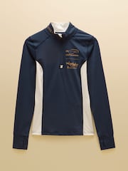 Joules Official Burghley Navy Long Sleeve Active Top - Image 10 of 10