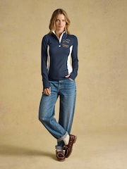 Joules Official Burghley Navy Long Sleeve Active Top - Image 6 of 10