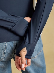 Joules Official Burghley Navy Long Sleeve Active Top - Image 7 of 10