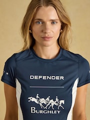 Joules Official Burghley Navy Short Sleeve Active Top - Image 4 of 9
