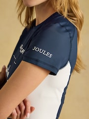 Joules Official Burghley Navy Short Sleeve Active Top - Image 7 of 9