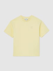 Reiss Yellow Rainer 3-9 yrs Monogram Embroidered Relaxed-Fit T-Shirt - Image 1 of 3