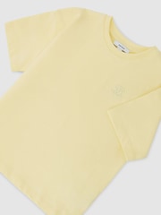 Reiss Yellow Rainer 3-9 yrs Monogram Embroidered Relaxed-Fit T-Shirt - Image 3 of 3