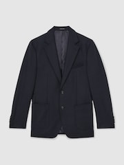 Reiss Carson Tailored Fit Flannel Single-Breasted Blazer Tailored-Fit with Wool - Imaginea 2 din 9