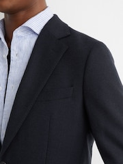 Reiss Carson Tailored Fit Flannel Single-Breasted Blazer Tailored-Fit with Wool - Imaginea 4 din 9