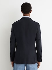 Reiss Carson Tailored Fit Flannel Single-Breasted Blazer Tailored-Fit with Wool - Imaginea 7 din 9