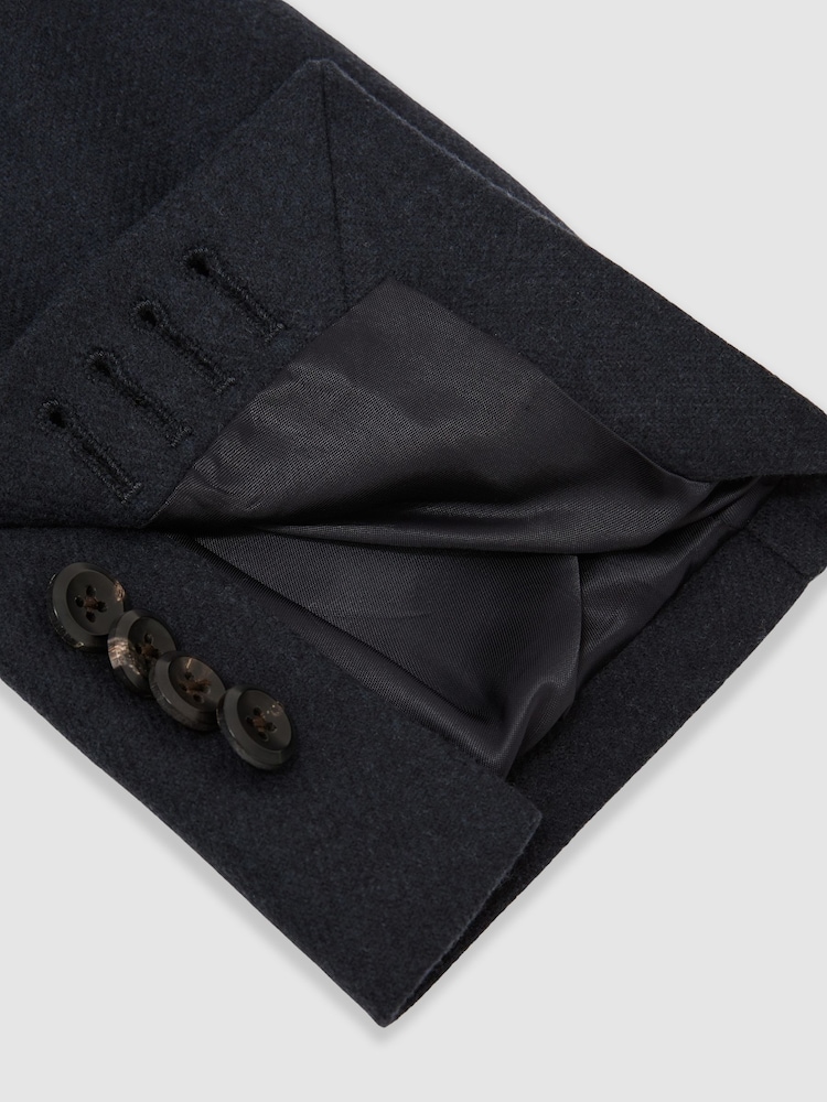 Reiss Carson Tailored Fit Flannel Single-Breasted Blazer Tailored-Fit with Wool - Imaginea 9 din 9