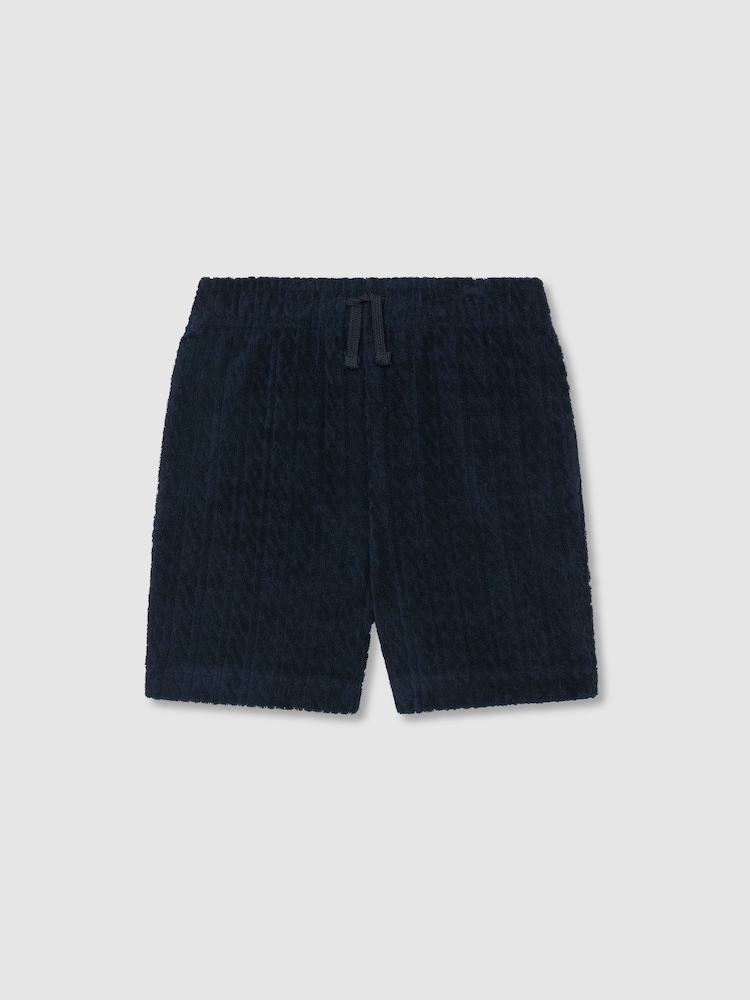 Reiss Navy Tide 13-14 yrs Towelling Drawstring Shorts - Image 3 of 3 Reiss Navy Tide 13-14 yrs Towelling Drawstring Shorts - Image 3 of 3