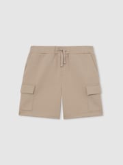 Reiss Stone Oliver 13-14 yrs Premium Interlock-Jersey Cargo Shorts - Image 1 of 4