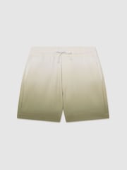 Reiss Green/White Cliff 3-9 yrs Printed Drawstring Swim Shorts - Image 1 of 3