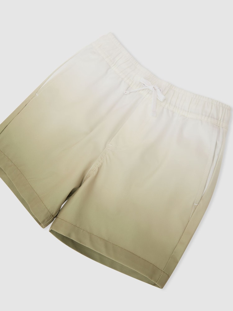 Reiss Green/White Cliff 3-9 yrs Printed Drawstring Swim Shorts - Image 3 of 3