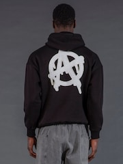 Religion Black Anarchy Applique Hoodie - Image 1 of 5