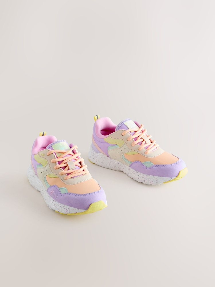 Multi deschis - Lace-Up Colourblock Trainers - Imaginea 1 din 7