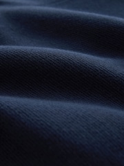 Navy Blue Relaxed Fit Premium Borg Fleece Lined Zip Through Cardigan - Image 10 of 10