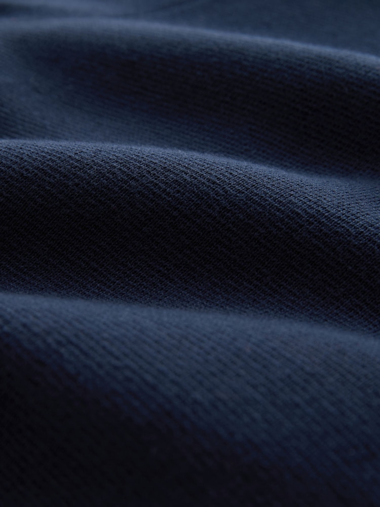 Navy Blue Relaxed Fit Premium Borg Fleece Lined Zip Through Cardigan - Image 10 of 10