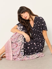 FatFace Black Paisley Alma Midi Dress - Image 6 of 7