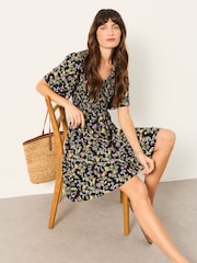 FatFace Black Stitch Paisley Emma Floral Jersey Dress - Image 4 of 4