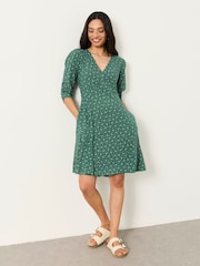 FatFace Anya Green Paisley Petite Mini Dress - Image 1 of 5