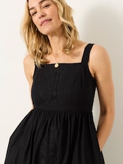 FatFace Black Petite Gili Embroidered Midi Dress - Image 2 of 6