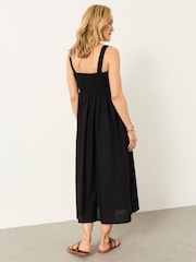FatFace Black Petite Gili Embroidered Midi Dress - Image 3 of 6
