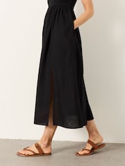 FatFace Black Petite Gili Embroidered Midi Dress - Image 4 of 6